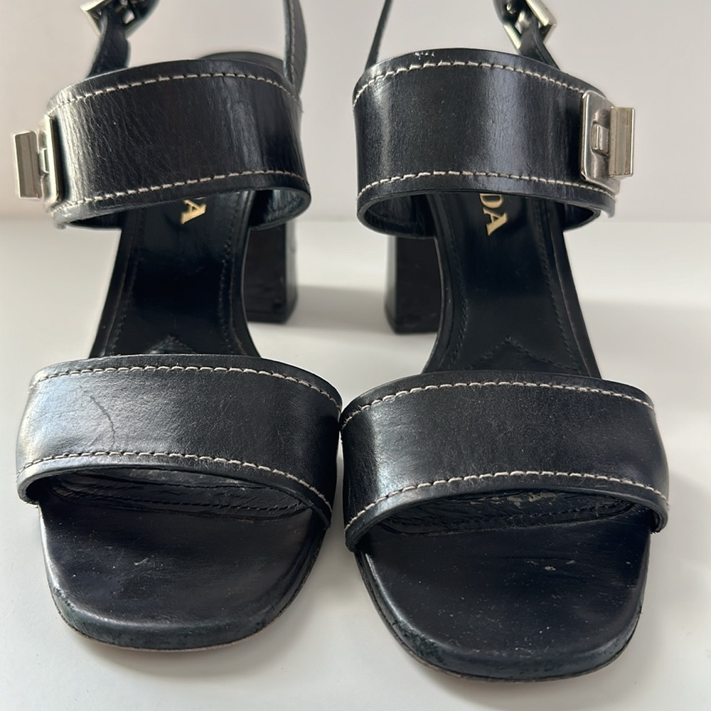 PRADA Block High Heel Sandals Sz 39 - Picture 6 of 16